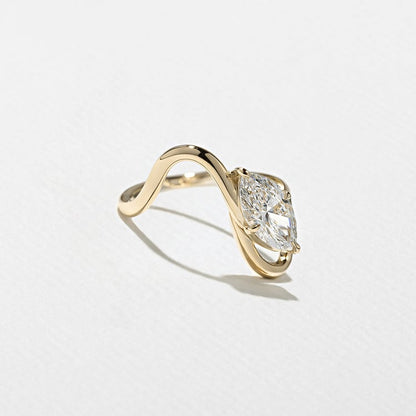 1.25 CT Marquise Swirl Lab Grown Diamond Engagement Ring