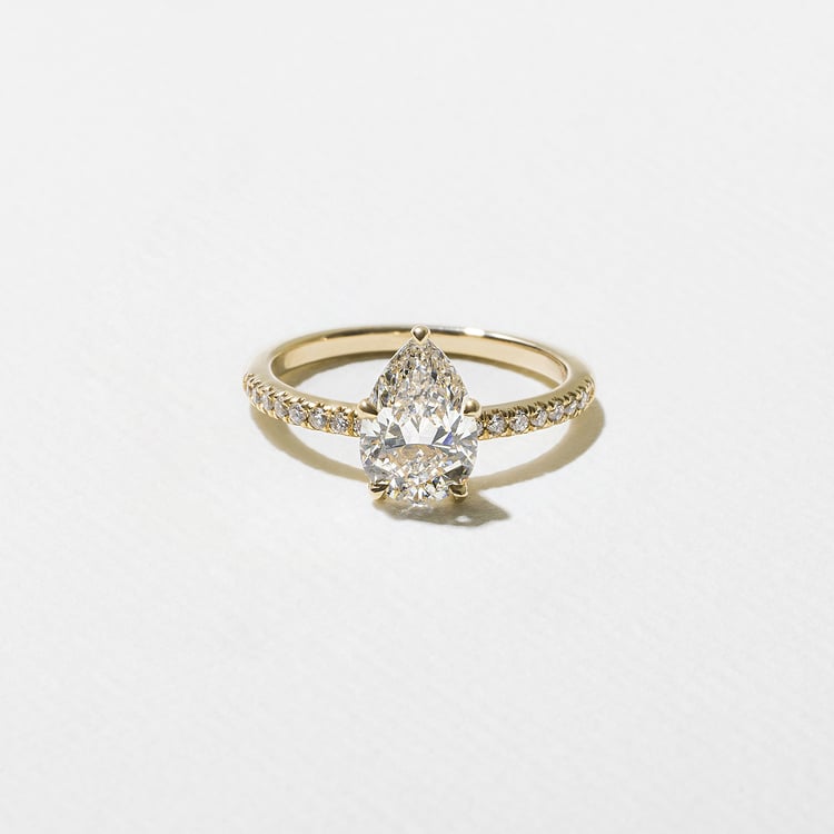 1.50 CT Pear Pavé Lab Grown Diamond Engagement Ring