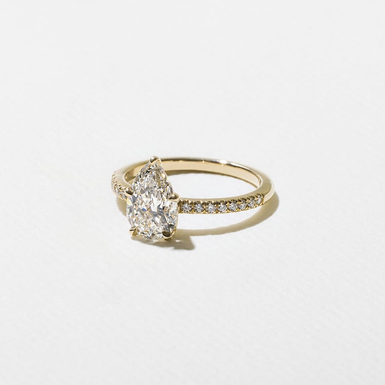 1.50 CT Pear Pavé Lab Grown Diamond Engagement Ring