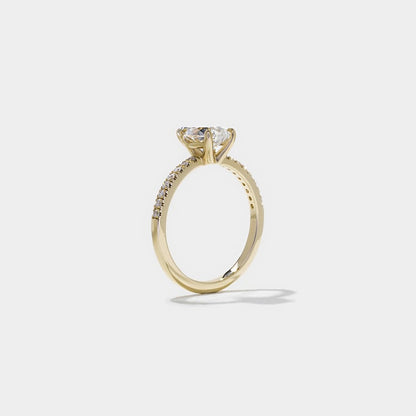 1.50 CT Pear Pavé Lab Grown Diamond Engagement Ring