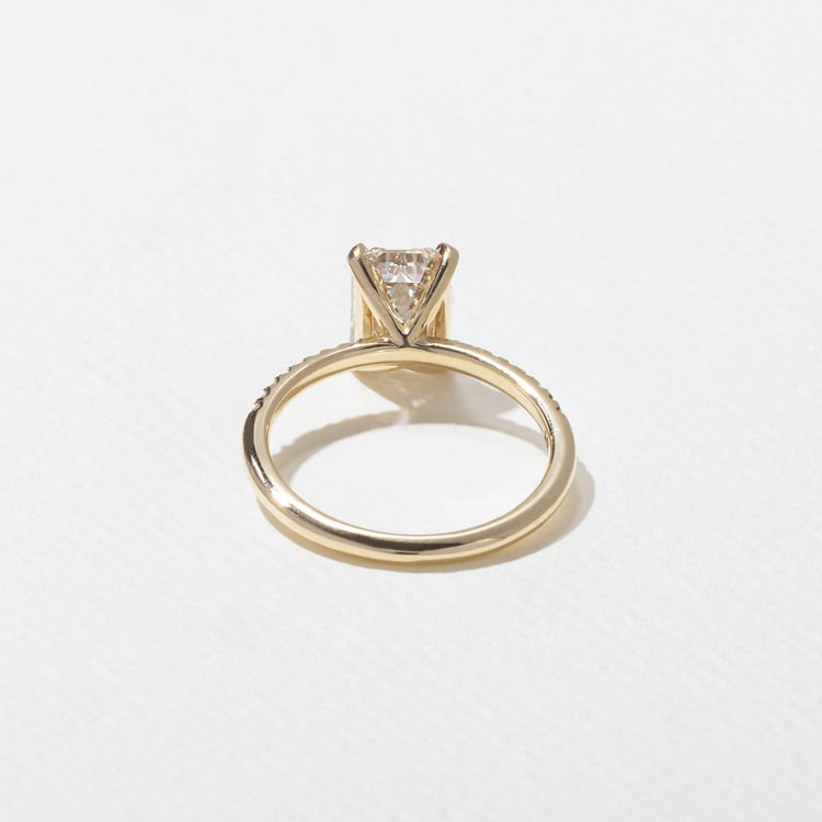 1.82 CT Emerald Cut Pavé Lab Grown Diamond Engagement Ring