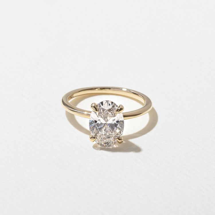 2.04 CT Oval Solitaire Lab Grown Diamond Engagement Ring