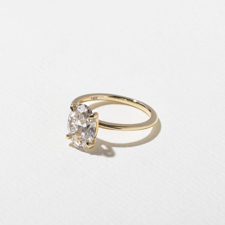 2.04 CT Oval Solitaire Lab Grown Diamond Engagement Ring