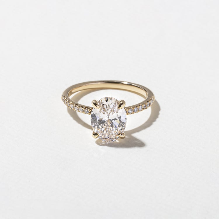 2.08 CT Oval Pavé Lab Grown Diamond Engagement Ring
