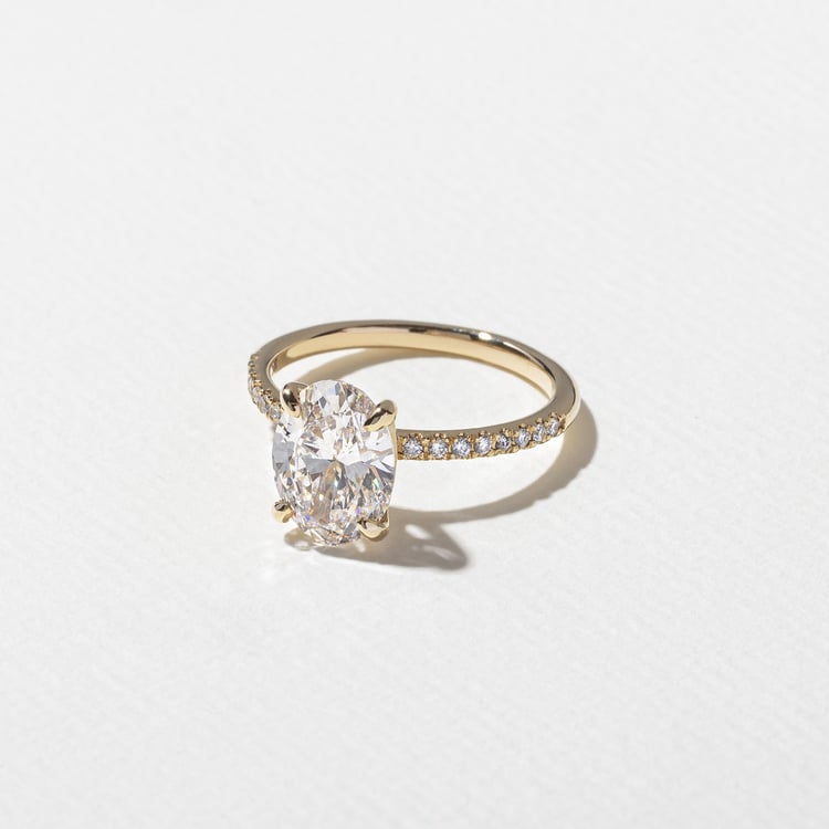 2.08 CT Oval Pavé Lab Grown Diamond Engagement Ring