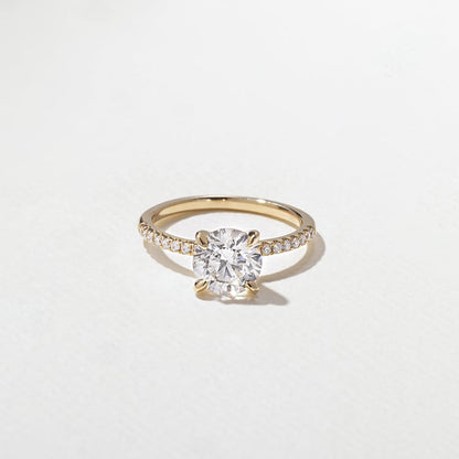 1.52 CT Round Pavé Lab Grown Diamond Engagement Ring
