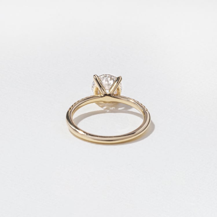 1.52 CT Round Pavé Lab Grown Diamond Engagement Ring
