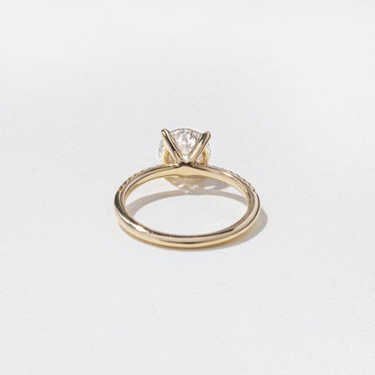 1.52 CT Round Pavé Lab Grown Diamond Engagement Ring