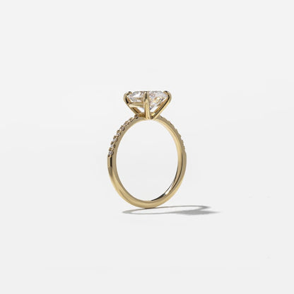 1.52 CT Round Pavé Lab Grown Diamond Engagement Ring