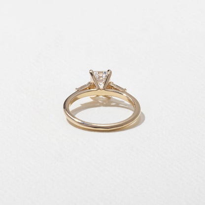 1.28 CT Emerald Three Stone Lab Grown Diamond Engagement Ring