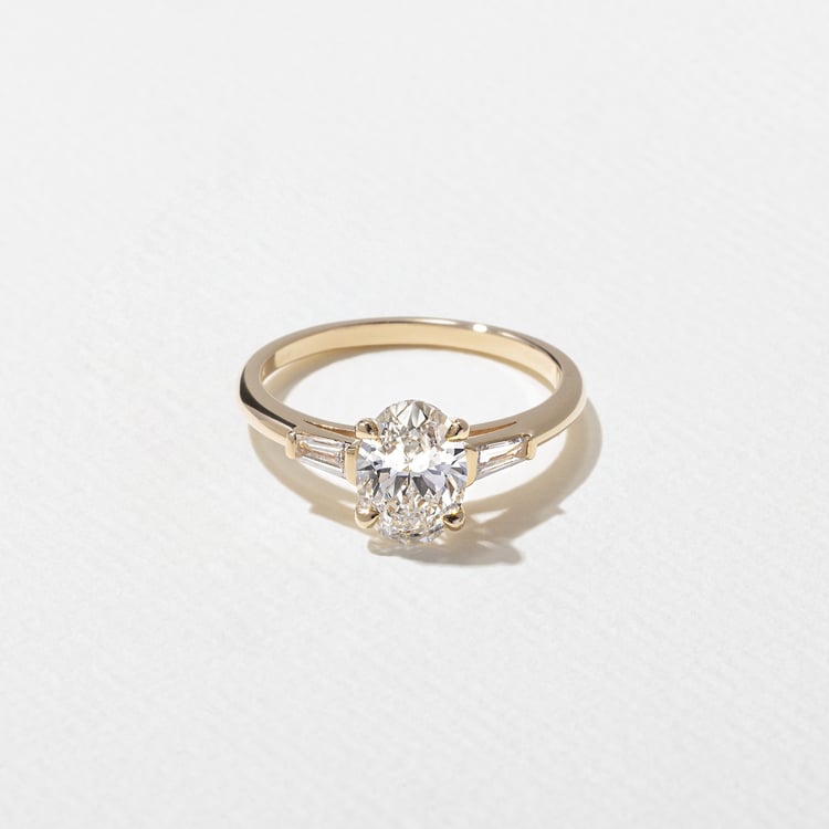 1.18 CT Oval Three Stone Lab Grown Diamond Engagement Ring