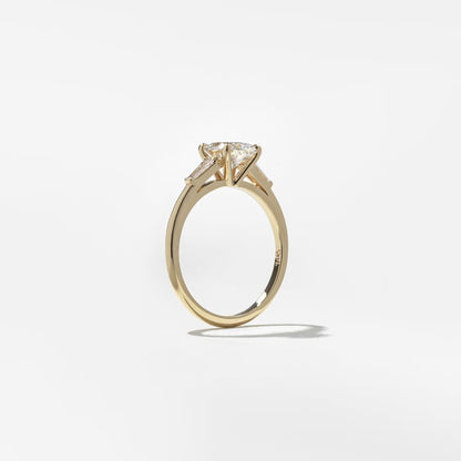 1.18 CT Oval Three Stone Lab Grown Diamond Engagement Ring