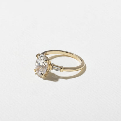 2.08 CT Oval Three Stone Lab Grown Diamond Engagement Ring