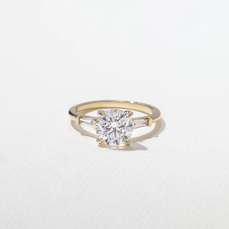 1.74 CT Round Three Stone Lab Grown Diamond Engagement Ring
