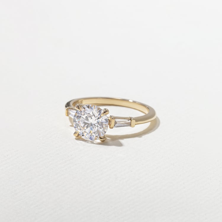 1.74 CT Round Three Stone Lab Grown Diamond Engagement Ring