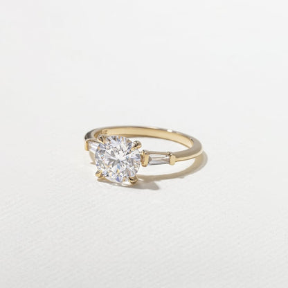 1.74 CT Round Three Stone Lab Grown Diamond Engagement Ring