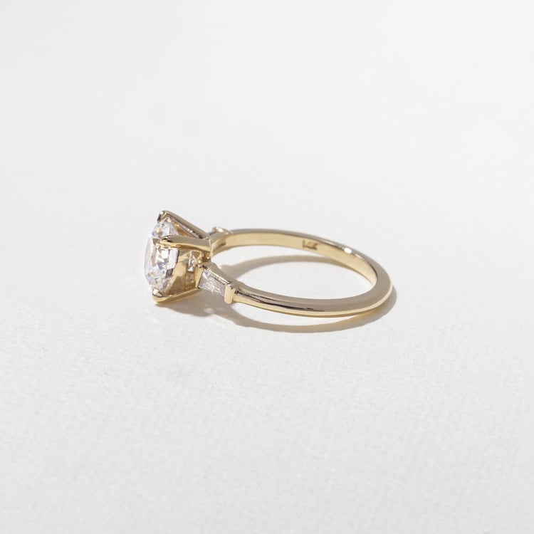 1.74 CT Round Three Stone Lab Grown Diamond Engagement Ring