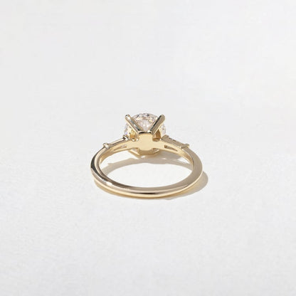 1.74 CT Round Three Stone Lab Grown Diamond Engagement Ring