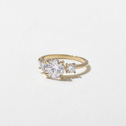 1.52 CT Round Three Stone Lab Grown Diamond Engagement Ring