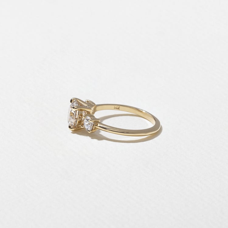 1.52 CT Round Three Stone Lab Grown Diamond Engagement Ring