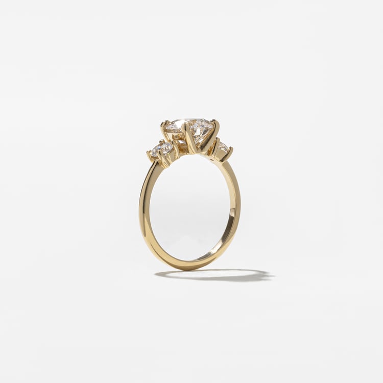 1.52 CT Round Three Stone Lab Grown Diamond Engagement Ring