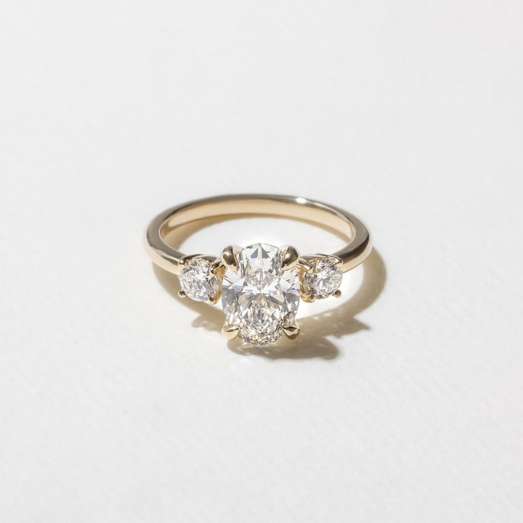 1.62 CT Oval Three Stone Lab Grown Diamond Engagement Ring