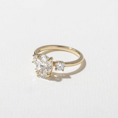 1.62 CT Oval Three Stone Lab Grown Diamond Engagement Ring