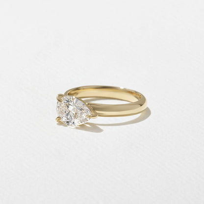 1.58 CT Pear East-West Solitaire Lab Grown Diamond Engagement Ring