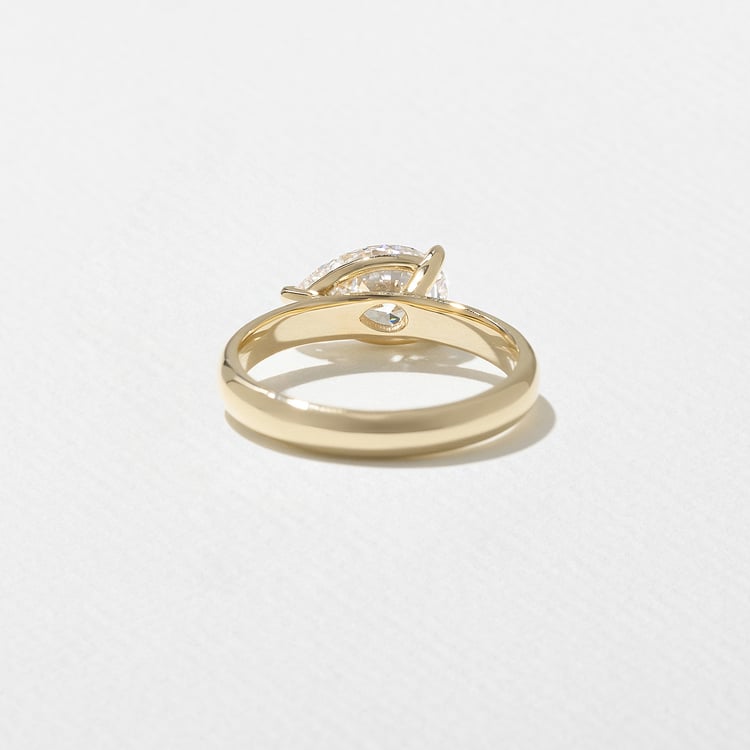 1.58 CT Pear East-West Solitaire Lab Grown Diamond Engagement Ring