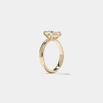 2.08 CT Oval East-West Solitaire Lab Grown Diamond Engagement Ring