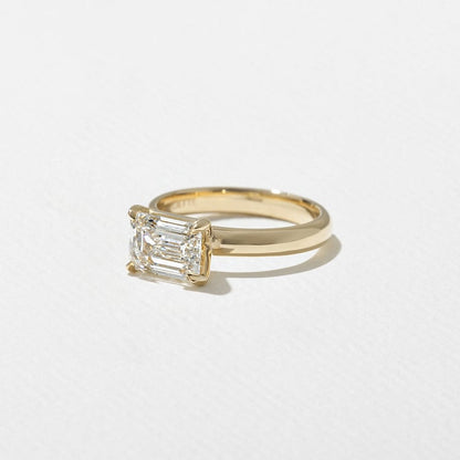 2.03 CT Emerald Cut East-West Solitaire Lab Grown Diamond Engagement Ring