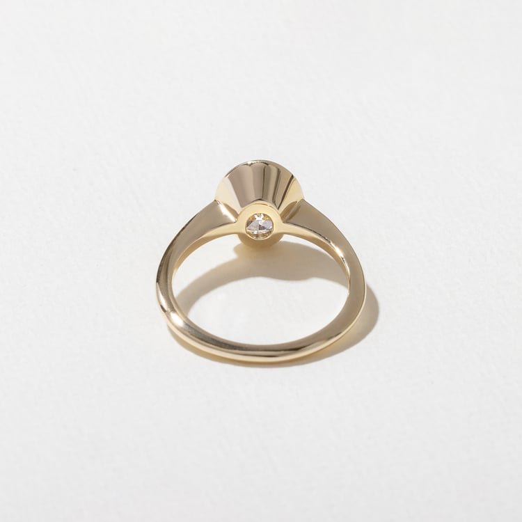 1.52 CT Oval Bezel Solitaire Lab Grown Diamond Engagement Ring