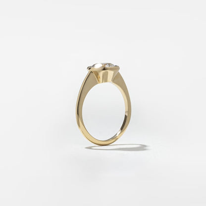 1.52 CT Oval Bezel Solitaire Lab Grown Diamond Engagement Ring