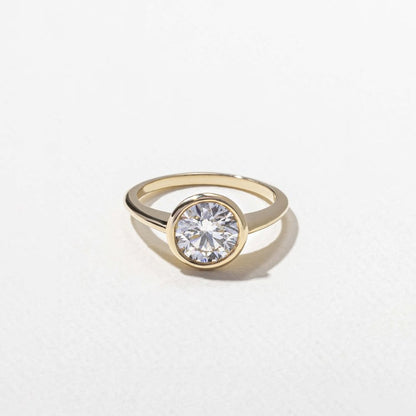 1.51 CT Round Bezel Solitaire Lab Grown Diamond Engagement Ring