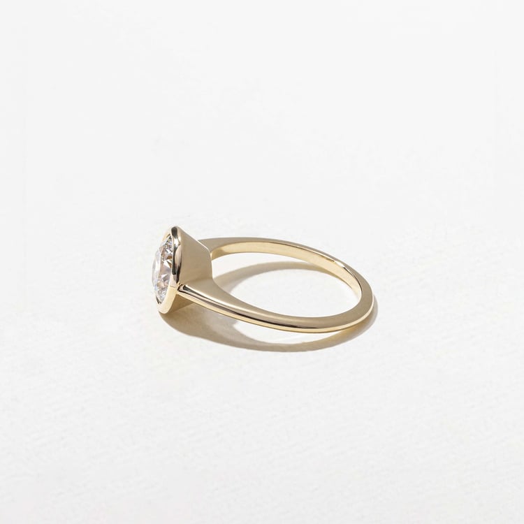 1.51 CT Round Bezel Solitaire Lab Grown Diamond Engagement Ring