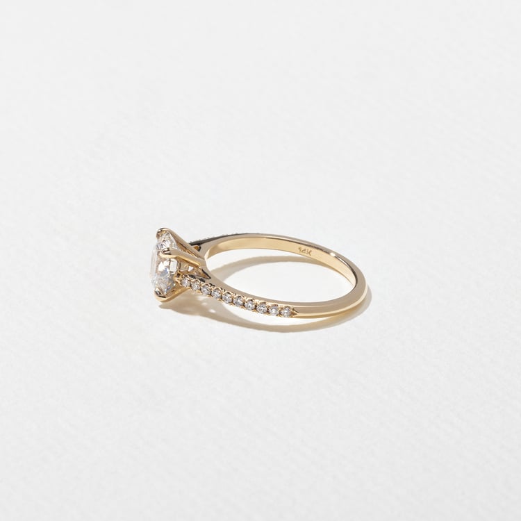1.47 CT Round Pavé Lab Grown Diamond Engagement Ring