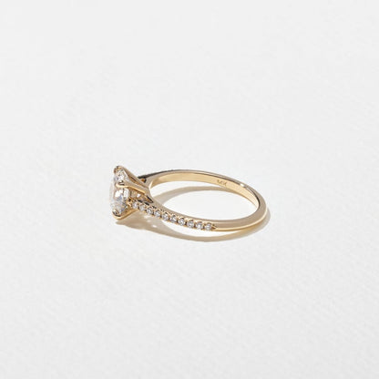 1.47 CT Round Pavé Lab Grown Diamond Engagement Ring