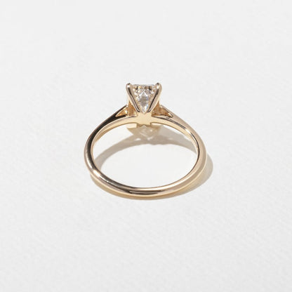 1.52 CT Emerald Cut Bezel Solitaire Lab Grown Diamond Engagement Ring