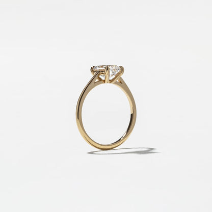 1.52 CT Emerald Cut Bezel Solitaire Lab Grown Diamond Engagement Ring