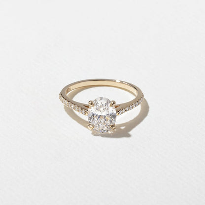 1.56 CT Oval Pavé Lab Grown Diamond Engagement Ring