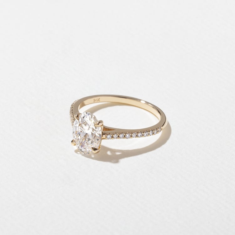 1.56 CT Oval Pavé Lab Grown Diamond Engagement Ring
