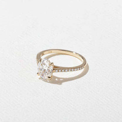 1.56 CT Oval Pavé Lab Grown Diamond Engagement Ring