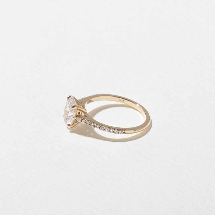 1.56 CT Oval Pavé Lab Grown Diamond Engagement Ring