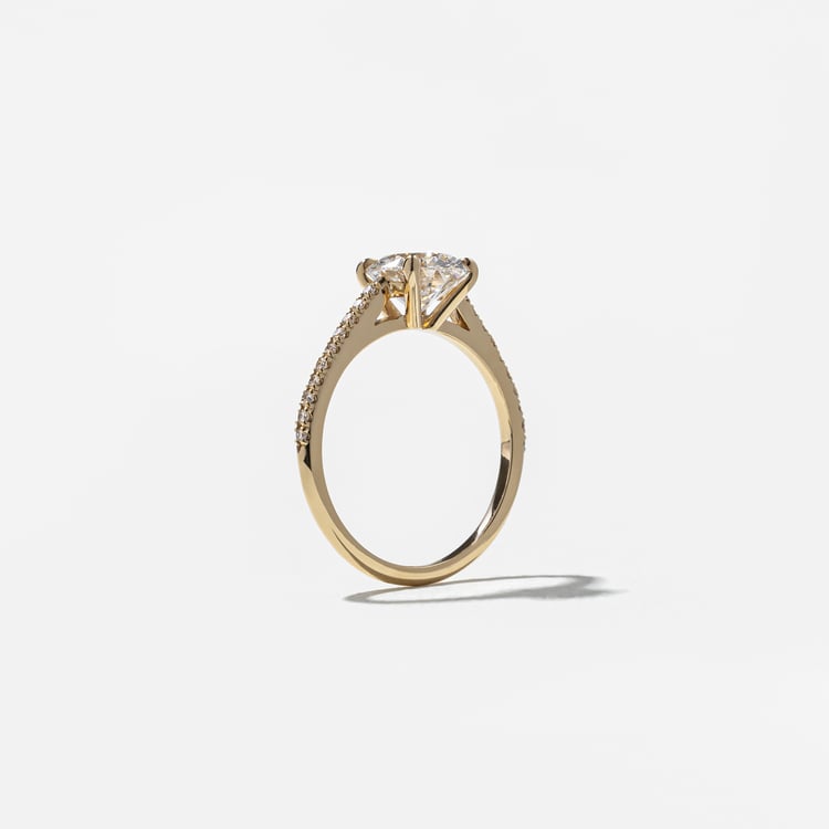 1.56 CT Oval Pavé Lab Grown Diamond Engagement Ring