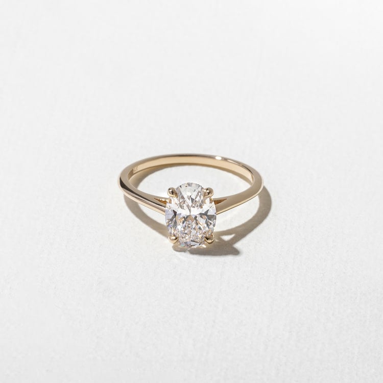 1.58 CT Oval Solitaire Lab Grown Diamond Engagement Ring