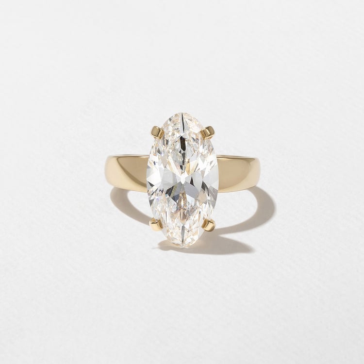 2.5 CT Marquise Solitaire Lab Grown Diamond Engagement Ring