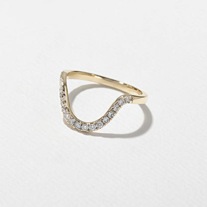 0.13 TCW Oval Curved Lab Grown Diamond Wedding Band