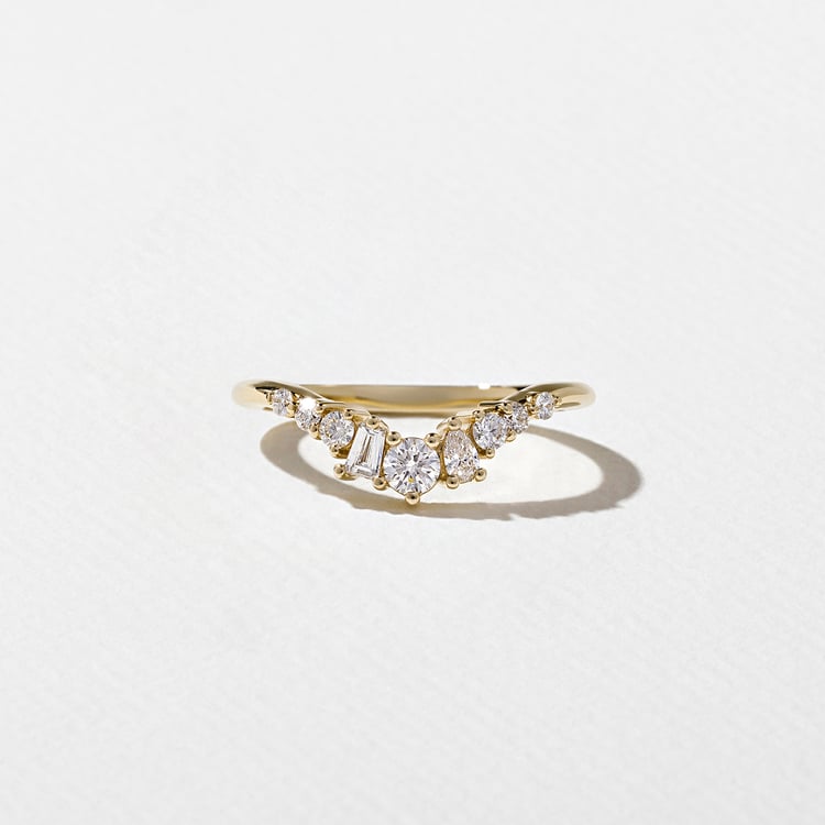 0.34 TCW Round, Tapered Baguette & Pear Lab Grown Diamond Wedding Band