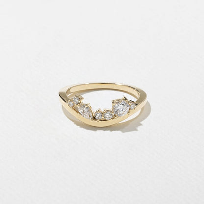 2.30 TCW Oval & Emerald Cut Curved Lab Grown Diamond Wedding Band