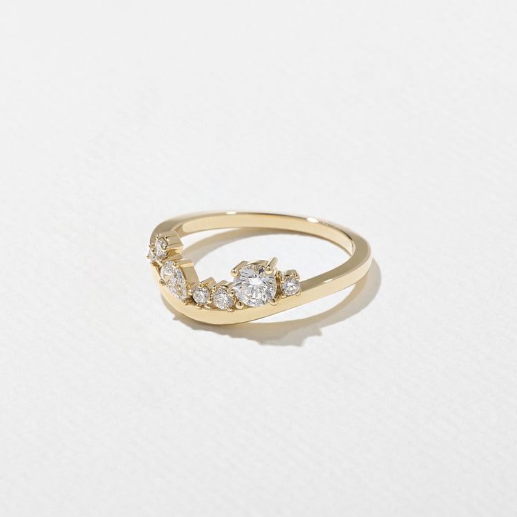 2.30 TCW Oval & Emerald Cut Curved Lab Grown Diamond Wedding Band
